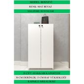 Kenzlife Kapaklı Ayakkabılık Bosnevi Mat Beyaz Sunta 110*080*30 Yimisekiz Çift Ayakkabı Kapasitesi Arkalıksız