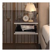 Kenzlife Komodin Guiseppe Gri Komidin 39*19 2 Parça Duvara Monte Askı Aparatlı ( Mng)