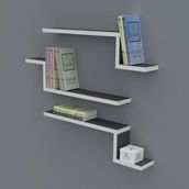 Kenzlife Mediha 015*060*20*3 Gri Duvar Rafı Kitaplık