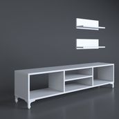 Kenzlife Monako120 Raflı Beyaz TV Ünitesi