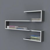 Kenzlife Nevres 060*100*20 Gri Duvar Rafı Kitaplık