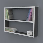 Kenzlife Nihan 040*060*20 Gri Duvar Rafı Kitaplık