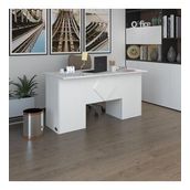 Kenzlife Ofis Masasi Kuma Kengo Byz 75*160*80 Rafli Dolap Ciftli Eskenar Bilgisayar Calisma Masasi