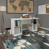 Kenzlife ofis masası masi oka byz 75*150*60 raflı dolap çiftli bilgisayar çalışma masası - Beyaz - 75x170x60