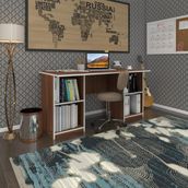 Kenzlife ofis masası masi oka cvz 75*170*80 raflı dolap çiftli bilgisayar çalışma masası - Beyaz - 75x170x60