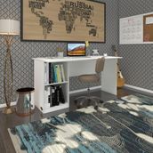 Kenzlife Ofis Masası Miyamoto Byz Sol 75*110*60 Raflı Dolap Bilgisayar Çalışma Masası - Beyaz - ebat