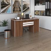 Kenzlife Ofis Masasi Pat Morita Cvz 75*150*80 Kilitli Kapakli Dolap Ciftli Seritli Bilgisayar Calisma Masasi