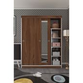 Kenzlife Papatya Sürgülü Kapaklı Ceviz 140 CM Gardrop