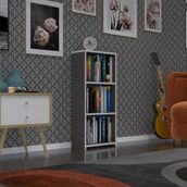 Kenzlife Süper Ga 90x40x19 cm 3 Katlı Tek Bölme Gri Kitaplık