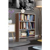 Kenzlife Süper Ga 90x80x19 cm 3 Katlı Tek Bölme Ceviz Kitaplık