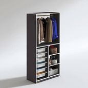 Kenzlife Yalin 180x90x30 cm Kapaksız Arkalıksız 6 Sepetli Gri Gardırop
