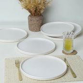 Keramika Mat Beyaz Stackable Servis Tabağı