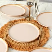 Keramika Nordic Gold Mat Krem 22 cm 6 Adet Pasta Tabağı
