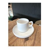 Keramika Stackable Beyaz Çay Nescafe Fincanı Takımı