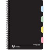 Keskin Color Premier Siyah Plastik Kapak 4 Bölmeli 120 Yaprak 17x24 cm Çizgili Spiralli Defter