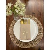 Kidspartim 12'li 40x40 cm Gold Yaldızlı Kraft Cepli Havuç Çiçeği Peçete