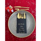 Kidspartim 12'li 40x40 cm Gold Yaldızlı Siyah Kına Gecemize Hoşgeldiniz Cepli Peçete