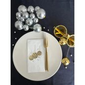 Kidspartim 16'lı Gold Yaldızlı Beyaz Disco Topu Peçete