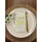 Kidspartim 16'lı Gold Yaldızlı Beyaz hello Altmış Yaş Peçete