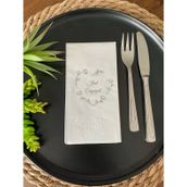 Kidspartim 16'lı Gümüş Yaldızlı Beyaz Kalp Çelenk Just Engaged Peçete