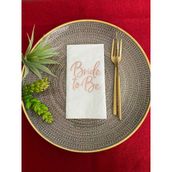 Kidspartim 16'lı Rose Gold Yaldızlı Beyaz Bride To Be Peçete