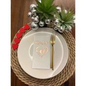 Kidspartim 16'lı Rose Gold Yaldızlı Beyaz hello Baby Ayaklı Peçete