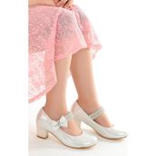 Kiko 752 Sedef Vakko 4 cm Topuk Günlük Kız Çocuk Babet
