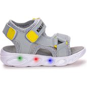 Kiko Kids 103 Açık Gri Işıklı Cırtlı Erkek Çocuk Sandalet