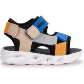 Kiko Kids 103 Saks Mavi Işıklı Cırtlı Erkek Çocuk Sandalet