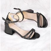 Kiko Kids 791 Vakko Tasli Kiz Cocuk 3 Cm Topuklu Sandalet Ayakkabi Platin