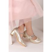 Kiko Kids Kiko 750 Altın Vakko Günlük 4 cm Topuk Kız Çocuk Babet