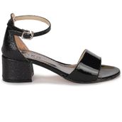 Kiko Kids Kiko 768 Siyah Ayna Kum 3 cm Topuk Günlük Kız Çocuk Sandalet