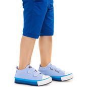 Kiko Kids Linen Cırtlı Keten Koyu Mavi Erkek Bebek Spor Ayakkabı