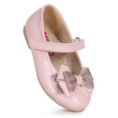 Kiko Kids Silvery Rugan Cırtlı Kum Sim Fiyonklu Kız Çocuk Babet Ayakkabı