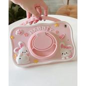 Kılıf House Rabbit Karakterli Dayanıklı Çocuk Tablet Kılıfı Standlı Eğlenceli Koruyucu Kapak - Ipad Air 11''/ Air 4./5./6. Nesil - Pembe