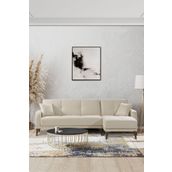 Kilim Mobilya Minimal Uzanmalı Köşe Takımı V2 (Ikili Sol Ünite + Uzanma Sağ Ünite) - Krem