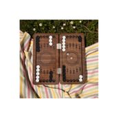 Kiri Mini tavla cep tavlası seyahat tavlası deri kılıflı 24x24 cm tavla