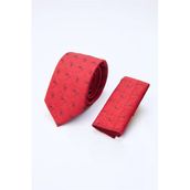 Kırmızı-Bordo Desenli 7 Cm Kravat 1090260129