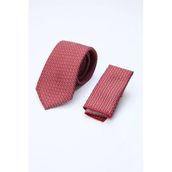 Kırmızı-Bordo Desenli 7 Cm Kravat 1090260132