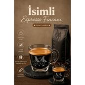Kişiselleştirilebilir Lav Cozy Cam Espresso Fincanı - Şeffaf