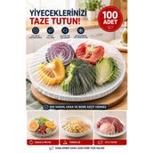 Kitchen Live 100 Adet Pratik Tazeliği Koruyan Tencere ve Tabak Bonesi | Kapak Gıda Bonesi Buzdolabı Poşeti