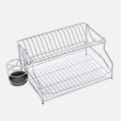 Kitchenox 21x32x54 cm Metal Kaşıklıklı Dikdörtgen 2 Katlı Bulaşıklık