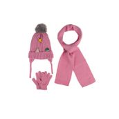 Kitti 1-3 Yaş Kız Bebek & Çocuk Cute Friends Model- İçten Polarlı Atkı Bere Eldiven 3'Lü Set