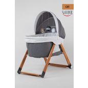 Kiwi Sleeper Anne Yanı Beşik, Portatif, Sallanır, Katlanır, Tekerlekli Bebek Beşiği - Luna Desen Gri