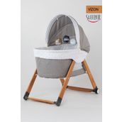 Kiwi Sleeper Anne Yanı Beşik, Portatif, Sallanır, Katlanır, Tekerlekli Bebek Beşiği - Luna Desen Vizon