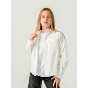 Kız Çocuk Cep Dantelli Gömlek T-Shirt Ikili Takım 1803 - Beyaz - 8 Yaş