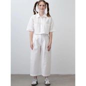 Kız Çocuk Crop Gömlek Poplin Pantolon Takım - 10 - 11 Yaş - Beyaz