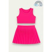 Kız Cocuk Sort Eteklı Mayo Takımı 4 -14 Yas 11897 - Pembe - 15 - 16 Yaş