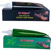 Kızıl (Kırmızı) Doğal Tüp Kına 30 gr +Siyah Doğal Tüp Kına 30 gr Pratik Kına - Kızıl - Siyah - 2 adet