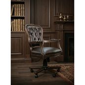 Kleinhaus Furniture Valmont Çalışma Koltuğu, Klasik Ofis Makam Koltuğu, Ahşap Iskelet - Ceviz